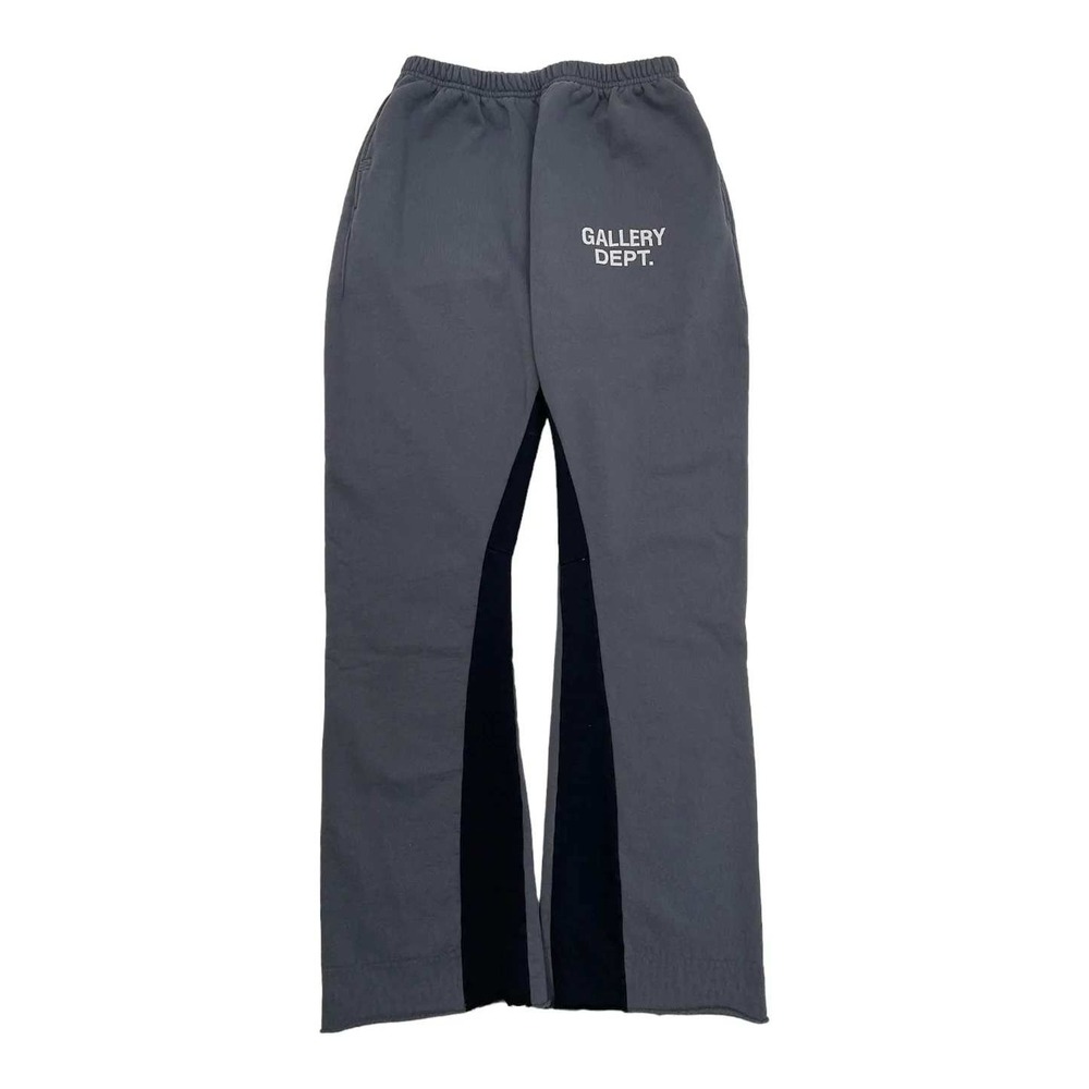 Gallery Dept Logo Flare Sweatpants Charcoal Grey White Medium New‎ With Tags